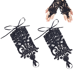 Черный Рукав из полиэстерового кружева для женщин и девочек, чёрные, 200x84x1.5 мм