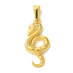 Золотой Вакуумное покрытие pvd 304 подвески из нержавеющей стали, змеиные чары, золотые, 28x13.5x3 мм, отверстие : 7x3.5 мм