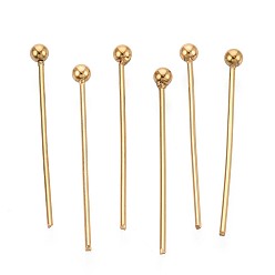 Настоящее золото 18K 304 наконечники из нержавеющей стали, ионное покрытие (ip), реальный 18 k позолоченный, 20 мм, Руководитель: 2 mm