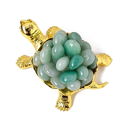 Зеленый Авантюрин Натуральный зеленый авантюрин подарок украшение орнамент, металлические украшения для черепах, украшение дома, 115x85 мм