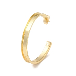 Настоящее золото 14K Серьги-кольца с железными шпильками, с уха орехов, долговечный, без кадмия и без свинца, с-образный, реальный 14 k позолоченный, 35.5x4 мм