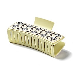 Светло-Синий Искусственная кожа с большими пластиковыми заколками для волос, для девушек с густыми волосами, прямоугольник с геометрическим рисунком, голубой, 50x105x44.5 мм