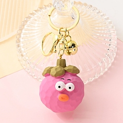 Mangosteen Смолы брелок, тема овощей и фруктов, мангустин, Кулон : 56x34 мм