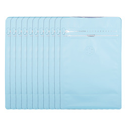 Бледно-бирюзовый 10 шт. БОПП и алюминизированные ПЭТ и ПЭ пакеты для кофе с застежкой-молнией и клапаном, мешки для хранения кофейных зерен с плоским дном, прямоугольные, бледные бирюзовая, 20x13x0.2 см