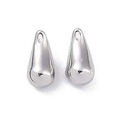 Платинированный Латунные подвески, без кадмия, без никеля и без свинца, слезинки, Реальная платина, 10.5x5x5 мм, отверстие : 0.8 мм