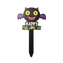 Bat Halloween Theme Wood Garden Stake, Ground Insert Decor, for Yard, Lawn, Garden Decoration, Bat, 254x145x3.5mm
