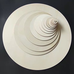 Бежевый Деревянные доски для покраски, поделки товары для рукоделия, плоско-круглые, бежевые, 15x0.3 см