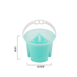 Аквамарин Пластиковый съемный корпус ручки для стирки, ведро для мытья кистей, художественные принадлежности для рисования домашняя школа, колонка, аквамарин, 15.5x11 см