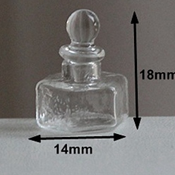 Шестиугольник Миниатюрная стеклянная бутылка, для кукольных аксессуаров, притворяющихся опорными украшениями, прозрачные, шестиугольник, 14x18 мм