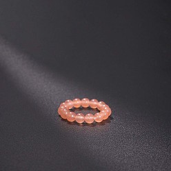 Другие Нефриты Эластичные кольца из натурального нефрита, круглые, бусины : 4 мм, внутренний диаметр: регулируемый