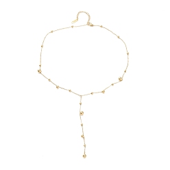 Золотой 304 подвесные из нержавеющей стали ожерелья, с кабельными цепями, круглый шар, золотые, 16.14 дюйм (41 см)