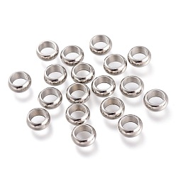 Stainless Steel Color Tarnish Resistant 202 Stainless Steel Beads, Rondelle, Stainless Steel Color, 7x2mm, Hole: 5mm