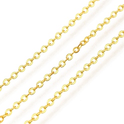 Настоящее золото 24K Медные кабельные цепи, без кадмия, без никеля и без свинца, с катушкой, несварные, реальный 24 k позолоченный, 2.5x1.5x0.3 мм, около 32.81 футов (10 м) / рулон