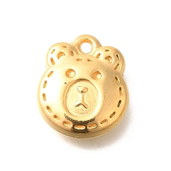 Настоящее золото 18K Ионное покрытие (ip) 304 подвески из нержавеющей стали, амулет в виде медвежьей головы, реальный 18 k позолоченный, 15.5x13.5x4.8 мм, отверстие : 1.6 мм