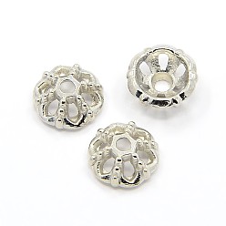 Golden Alloy Flower Bead Caps & Cones, Golden, 9x4mm, Hole: 1mm