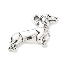 Собака Сплавочные подвески тибетского стиля, брелоки из серии "Собаки", античное серебро, собака, 20x13x2.5 мм, отверстие : 1.5 мм