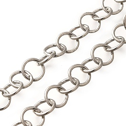 Платина Латунные звенья цепи с покрытием стойки, без кадмия и без свинца, долговечный, пайки, плоско-круглые, платина, 7x1 мм