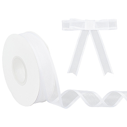 Белый Отделка из шифонового кружева для украшения шитья, белые, 1 дюйм (25 мм), около 20.00 ярдов (18.29 м) / рулон