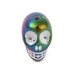 Разноцветный Uv акриловые покрытия бусины, череп, красочный, 18x13x17 мм, отверстие : 2.8 мм