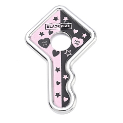Pearl Pink Acrylic Big Pendants, Key Charms, Pearl Pink, 67.5x42x4mm, Hole: 11.5mm