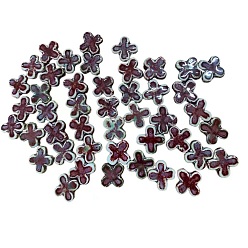 Коричневый Цветные фарфоровые бусины, для аксессуаров своими руками материал, крестик, коричневые, 22x23x7.5 мм, отверстие : 2.6 мм