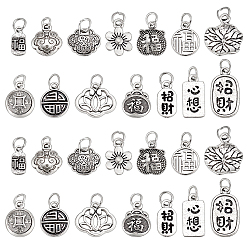 Mixed Shapes 42 шт 14 стили подвески из сплава в тибетском стиле, античное серебро, разнообразные, 10~17.5x5~14x1~7 мм, 3 шт / стиль