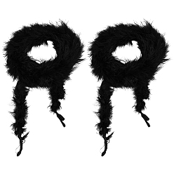 Черный Аксессуары для украшений из перьев индейки, для костюма своими руками, аксессуары для волос, фоновое ремесло, чёрные, 2120x45~80 мм