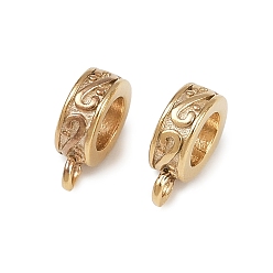 Настоящее золото 24K Поручни из латунной трубки, без кадмия и без свинца, кольцо, реальный 24 k позолоченный, 9.5x7x3 мм, отверстие : 1 мм, внутренний диаметр: 4.3 мм