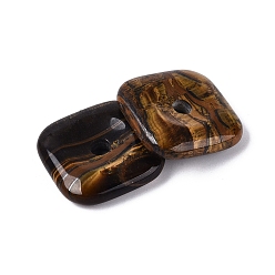 Тигровый глаз Природных тигровый глаз подвески, закругленные квадратные подвески в виде безопасных монет, 29.5~30x29.5~30x7~7.5 мм, отверстие : 5~5.3 мм