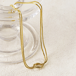 Plaqué 18K Or Véritable 304 Colliers en acier inoxydable à mailles nouées, faits main, pour couples, réel 2 k plaqué or, 18 pouce (12.80 cm)