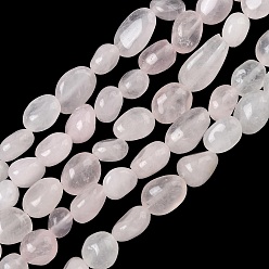 Quartz Rose Naturel a augmenté perles de quartz brins, pierre tombée, nuggets, 6~14x6~8x4~6mm, Trou: 1mm, Environ 20~24 pcs/chapelet, 7.09~7.48'' (18~19 cm)