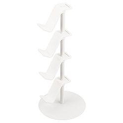 White 4-Layer Game Controller Steel Display Stand Set, Gamepad Storage Oranizer, with ABS Plastic Hangers & Silicone Gaskets & Column Steel Holders, White, 17x38.5cm