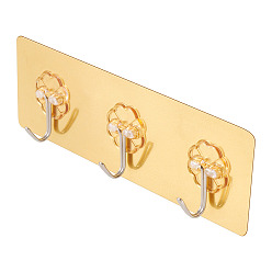 Золотистый Самоклеящиеся акриловые настенные крючки-вешалки, золотые, 59x185x28 мм