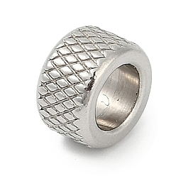 Нержавеющая Сталь Цвет 304 из нержавеющей стали европейские шарики, бусины с большим отверстием, колонка, цвет нержавеющей стали, 6x10 мм, отверстие : 6.4 мм