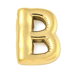 Letter B Ионное покрытие (ip) 304 подвески из нержавеющей стали, шарм-буква, золотые, В письме, 21.5x16x5 мм, отверстие : 2 мм