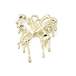 Golden Alloy Pendants, Butterfly Charms, Golden, 32.5x26.5x3mm, Hole: 3x2.7mm