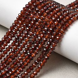 Гранат Гранат природный бисер нитей, рондель, граненые, 4x3 мм, отверстие : 0.8 мм, около 132~133 шт / нитка, 15.12~15.24'' (38.4~38.7 см)