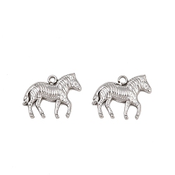 Нержавеющая Сталь Цвет 304 прелести нержавеющей стали, зебра, цвет нержавеющей стали, 11.5x14x2 мм, отверстие : 1.2 мм