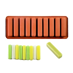 Коричневый Сделай сам свечи, формы для литья смолы, для уф-смолы, изготовление изделий из эпоксидной смолы, прямоугольные, коричневые, 95x264x16.5 мм, внутренний диаметр: 78x18.5 мм