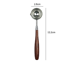Stainless Steel Color Stainless Steel Wax Sealing Stamp Melting Spoon, with Wooden Handle, for Wax Seal Stamp Melting Spoon Wedding Invitations Making, Stainless Steel Color, 122x28mm