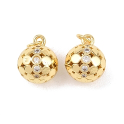 Настоящее золото 18K Латунные микро проложить кубического циркония подвески, круглые подвески, долговечный, стойки покрытие, без свинца и без кадмия, с целью перехода в кольце, реальный 18 k позолоченный, 15x12 мм, Перейти кольцо: 5x1 мм, внутренний диаметр: 3 мм