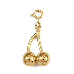 Золотой 304 подвесные украшения из нержавеющей стали, вишня, подвески с пружинными застежками, золотые, 35 мм