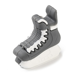 Gray Silicone Beads, Focal Beads, Skates, Gray, 30x28x13mm, Hole: 2mm