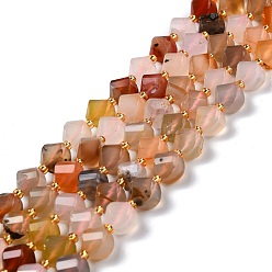 Натуральный Агат Природный агат бисер нитей, граненые, круглые, 9~10 мм, отверстие : 1 мм, около 35 шт / нитка, 15.55 дюйм (39.5 см)