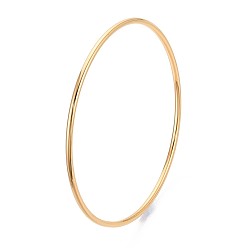 Настоящее золото 18K 304 простые браслеты из нержавеющей стали для женщин, кольцо, ионное покрытие (ip), реальный 18 k позолоченный, 0.2 см, внутренний диаметр: 2-3/8 дюйм (6 см)