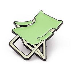 Furniture & Appliances Outdoor Camping Tool Theme Enamel Pin, Electrophoresis Black Plated Alloy Badge for Backpack Clothes, Chair Pattern, 29.5x27x1.5mm