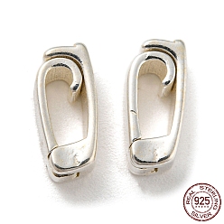 Серебро 925 ремешок для часов из стерлингового серебра, раскладывающаяся застежка 925 со штампом, серебряные, 10x3.5x4.5 мм, отверстие : 6x3 мм