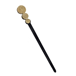 Schwarz Haarstäbchen aus Harz, Retro Haar-Accessoires für Hochsteckfrisuren, Schwarz, 190x25 mm