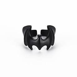 Черный Цвет Металла Мужские кольца из сплава на запястье, открытые кольца, без кадмия и без свинца, металлический черный , размер США 9 (18.9 мм)