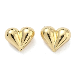 Настоящее золото 18K Латунные бусины, сердце, без кадмия и без свинца, реальный 18 k позолоченный, реальный 18 k позолоченный, 9x11.5x7 мм, отверстие : 1.5 мм